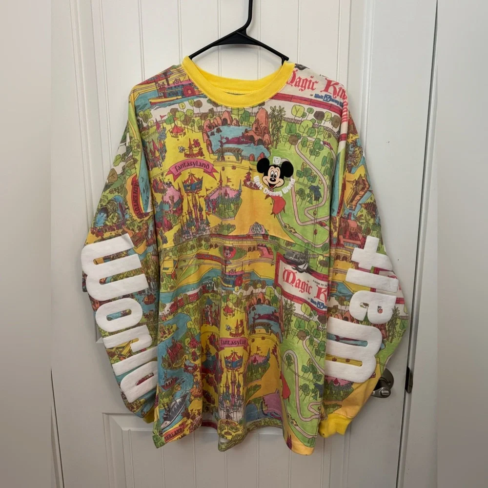 Disney Parks Walt Disney World Retro Map Spirit Jersey – Adult Large #E - Picture 1 of 5
